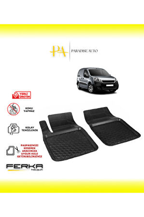 Peugeot Partner Van 3 Ön 2 Parça 2019 ve Üstü Uyarlanabilir Havuzlu Paspas