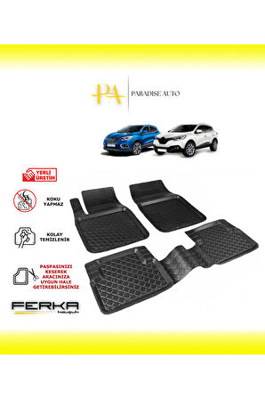Renault Kadjar 2014-2018 Uyarlanabilir Havuzlu Paspas