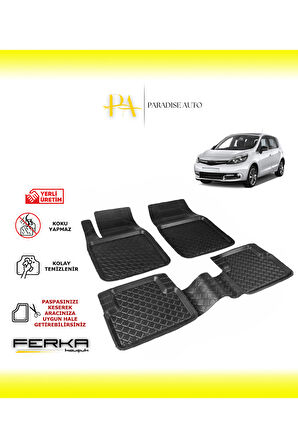 Renault Scenic 3 2009-2016 Uyarlanabilir Havuzlu Paspas