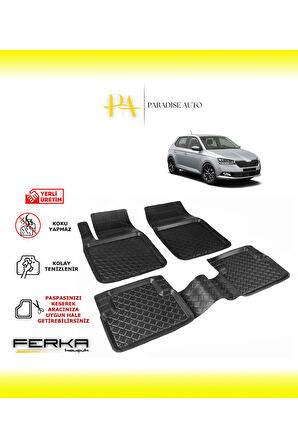 Skoda Fabia 3 2018-2021 Uyarlanabilir Havuzlu Paspas