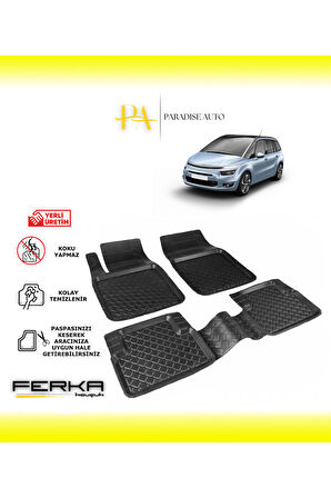 Citroen C4 Picasso 2013-2016 Uyarlanabilir Havuzlu Paspas