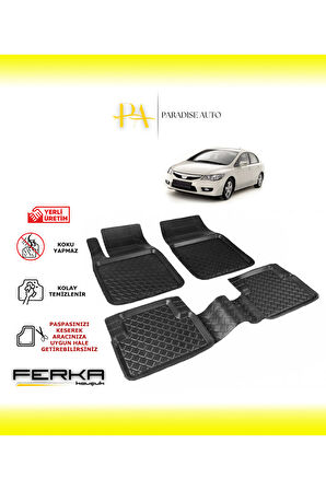 Honda Civic 8 Sedan (FD6) 2007-2012 Uyarlanabilir Havuzlu Paspas