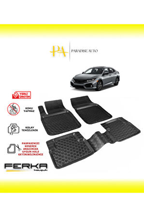 Honda Civic 10 Sedan 2016-2021  Uyarlanabilir Havuzlu Paspas