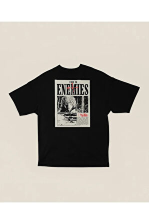 I Have No Enemies Anime Baskılı Unisex Oversize Tişört