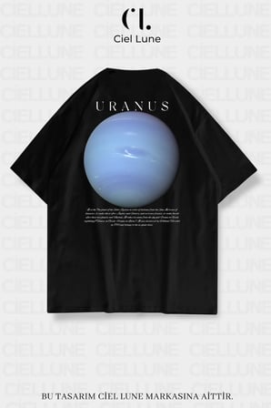 Nevermind Unisex Uranüs Baskılı Oversize Tişört