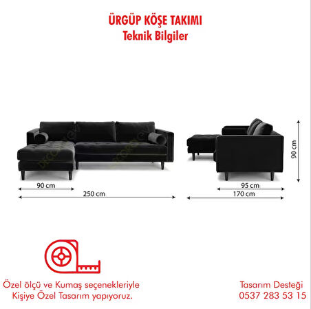 Ürgüp Lacivert Modern Rahat Köşe Takımı Yumuşak Sünger Yüksek Ayak Pati Dostu Baby Face Kumaş Pofuduk Sol Köşe