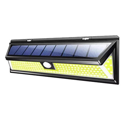 Solar 180 LED Güneş Enerjili Kumandalı 3 Modlu Duvar Lambası | Hareket Sensörlü Su Geçirmez