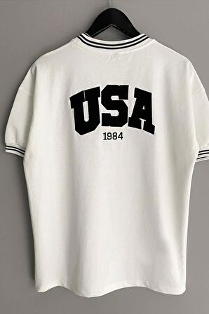 Unisex Beyaz Yeni Sezon Oversize Bryant 24 Baskılı Yazlık T-shirt