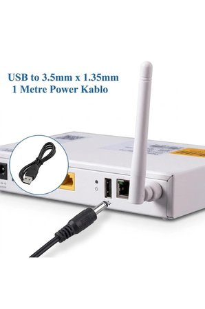 USB to DC 3.5x1.35mm 5V Güç Şarj Kablosu 1 Metre Modem Router Fan Mini Hoparlör Masa Lambası Akıllı Diş Fırçası Uyumlu Adaptör Çevirici Besleme Kablosu