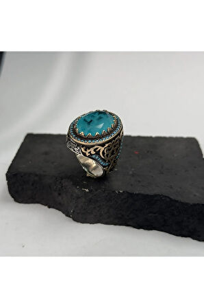 Firuze Aqua Paraiba Modeli Gümüş Yüzük 925 gram