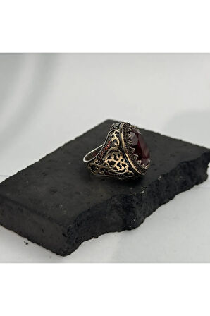 Garnet Kırmızı Paraiba Taşlı Gümüş Yüzük 925 gram