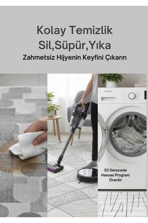 Ütopya Dijital Baskı Dokuma Pamuk Kaymaz Taban Yuvarlak Halı