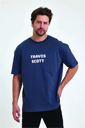Lenithra Travis Scott Utopia Sırt Baskılı Unisex Oversize T-shirt Füme / S