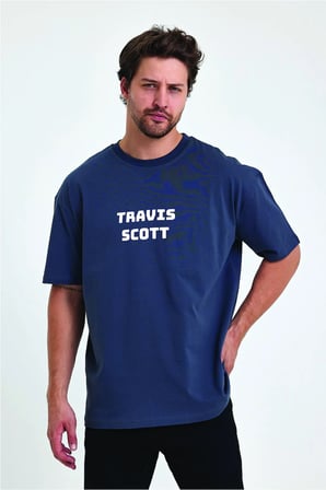 Lenithra Travis Scott Utopia Sırt Baskılı Unisex Oversize T-shirt Füme / M