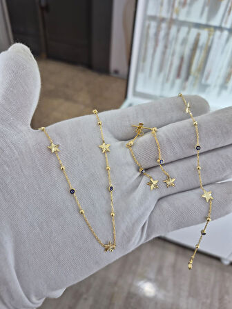 925 Ayar Papatya silver kalemli disk takım set.nazar gözlü set.gözlü set.rose.gold.rodaj