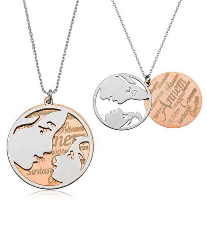 925 Ayar Papatya silver anne bebek kolye.zarif popüler kolye.rose.gold.rodaj