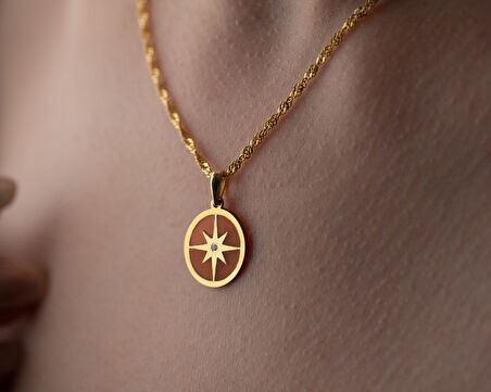 925 ayar özel pırlanta turuncu kutup yıldızı