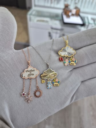 925 Ayar Papatya Silver bulut şans kolye.yılbaşı kolye.kişiye özel kolye. pati kolye.rose.gold.rodaj