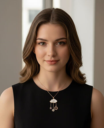 925 Ayar Papatya Silver bulut şans kolye.yılbaşı kolye.kişiye özel kolye. pati kolye.rose.gold.rodaj