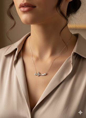 925 Ayar Papatya Silver zülfikar kılıç kolye.rose.gold.rodaj