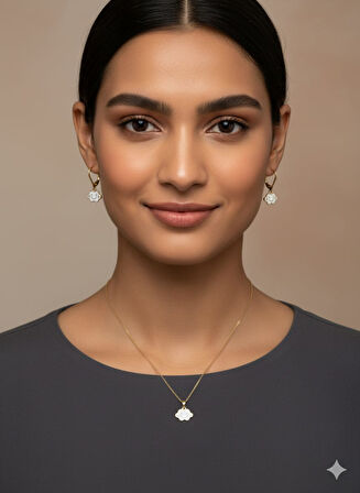 925 Ayar Papatya Silver gülen yüzlü bulut takım.rose.gold.rodaj