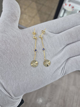 925 Ayar Papatya Silver kristal daire küpe.kalemli gözlü top küpe.rose.gold.rodaj