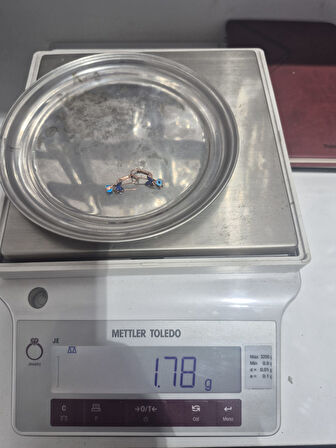 925 Ayar Özel Tasarım Safir Taşlı Kelebek Küpe.Nazarlı Kelebek Küpe