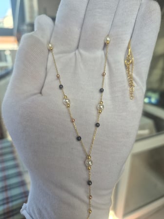 925 Ayar Papatya Silver özel tasarım incili dorica kolye.rose.gold.rodaj