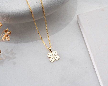 925 ayar gümüş özel dört yaprak vida pırlanta kolye<rose,rodaj,gold>