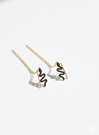 925 Ayar Papatya Silver sallantılı yılan küpe.rose.gold.rodaj