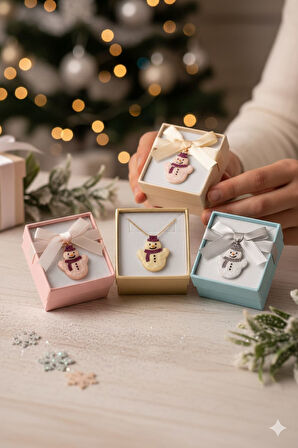 925 Ayar Papatya Silver tombik kardan adam kolye.rose.gold.rodaj