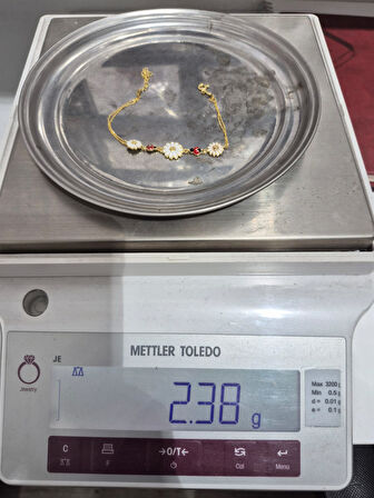 925 Ayar Papatya Silver uğur böcekli papatya bileklik.rose.gold.rodaj