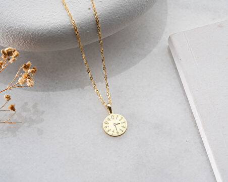 925 ayar kişiye özel saat pırlanta kolye