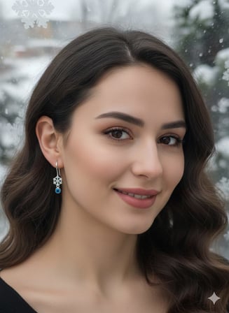 925 Ayar Papatya Silver Kartanesi Nazar Göz Küpe.rose.gold.rodaj