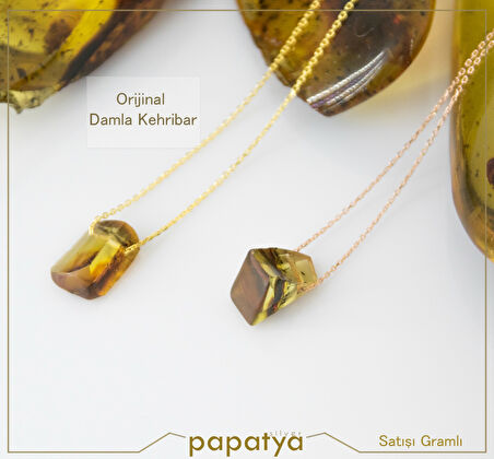 925 ayar papatya silver orjinal KEHRİBAR kolye