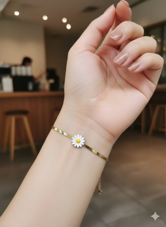 925 Ayar Patentli Papatyalı İtalyan Zincir Kolye Bileklik Set.rose.gold.rodaj