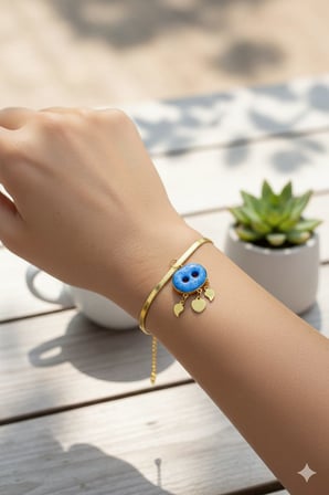 925 Ayar Papatya Silver Süryani Gözlü İtalyan Zincir Bileklik.rose.gold.rodaj