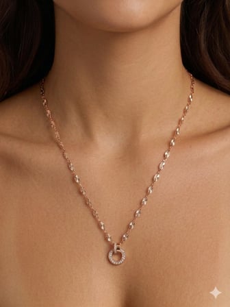 925 Ayar Gümüş Kalemli İtalyan Ezme Zincir Kelepçe Halka Kolye.rose.gold.rodaj
