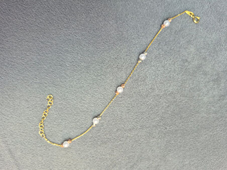 925 ayar papatya silver 3 renk incili dorica bileklik rose,gold,rodaj