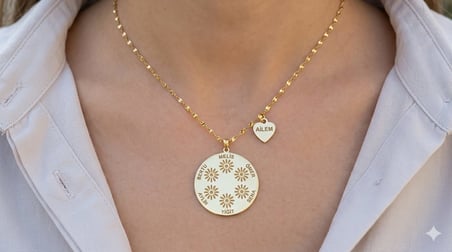925 Ayar Gümüş Papatya Silver Kişiye Özel İsimli Ezme İtalyan Zincir Aile Kolyesi.rose.gold.rodaj