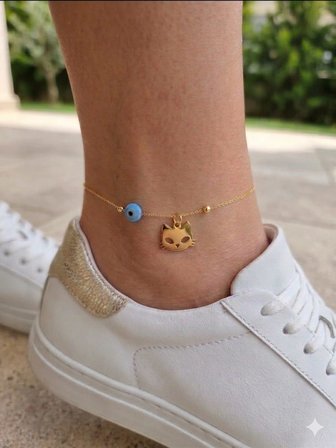 925 Ayar Gümüş Top Zincir Opal Nazarlı Lotus Halhal Çeşitleri.rose.gold.rodaj Renk Seçeneği  