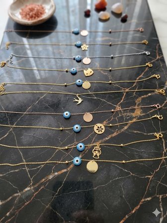 925 Ayar Gümüş Top Zincir Opal Nazarlı Lotus Halhal Çeşitleri.rose.gold.rodaj Renk Seçeneği  