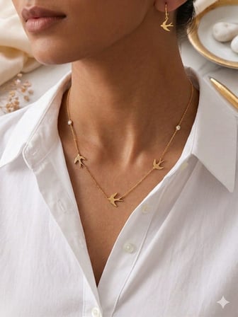 925 Ayar Gümüş Zarif Kırlangıç Dansı Kolye Bileklik Küpe Set.rose.gold.rodaj Renk Seçeneği 