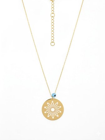 925 Ayar Gümüş Papatya Silver Nazar Gözlü Yaşam Zarif Çiçek Kolye.rose.gold.rodaj Renk Seçeneği