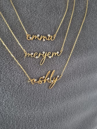 925 ayar papatya silver zirkon taşlı imza isimli kolye<rose,gold,rodaj>