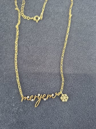925 ayar papatya silver figaro imza taşlı kolye<rose,gold,rodaj>özel kolye>