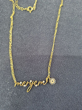 925 ayar papatya silver figaro imza taşlı kolye<rose,gold,rodaj>özel kolye>