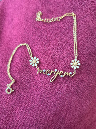 925 ayar papatya silver taşlı papatyalı imza bileklik