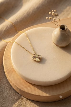 925 Ayar Gümüş Tasarım Yonca Kolye.rose.gold.rodaj Renk Seçeneği