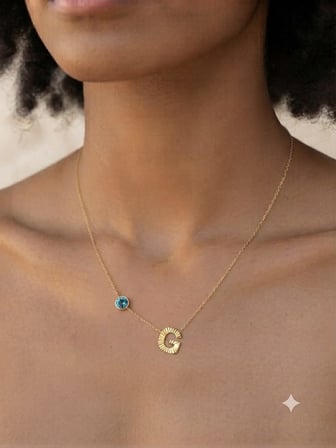 925 Ayar Gümüş Minimalist Kişiye Özel Doğum Taşlı Harf Kadın Kolye.rose.gold.rodaj Renk Seçeneği 